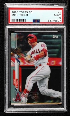 2020 Topps 3D Lenticular Mike Trout (Close up) #1 PSA 9 MINT - Image 1 of 2