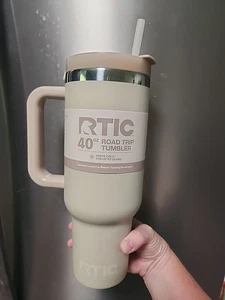 RTIC 40 oz Ceramic Lined NEW Road Trip Tumbler  Leak-Resistant Lid Straw Beach - Picture 1 of 7