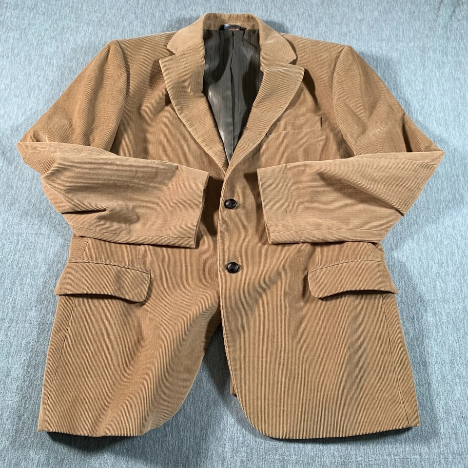Dockers Blazer Mens 44R Brown Tan Corduroy Two Button Sport Coat Cotton Lined - Image 1 of 4