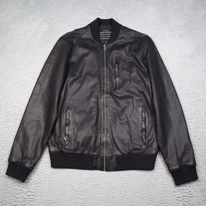 Lucky Brand Black Label Herren Small Lammleder Bomberjacke Full Zip - Bild 1 von 16