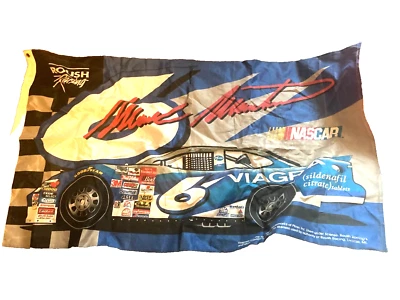 Vintage Mark Martin #6 Roush Viagara Hardees Nascar Racing Vinyl Banner Flag - Image 1 of 4