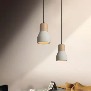 Minimalist Hanging Ceiling Light Single Bulb Pendant Light Cement Shade Lighting - Picture 1 of 6