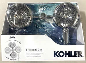 Kohler Bellerose  Shower head & Hand shower Freespin 360  2-in-1 Dual Chrome - Picture 1 of 9