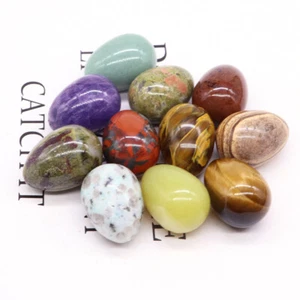 22×30mm Natural Crystal Mini Egg Polished Healing Stones Craft DIY Gift Toy 1pcs - Picture 1 of 41