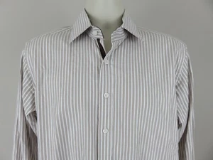 English Laundry Men's Brown & White Striped Button Down LS Shirt 16 34/35 - Picture 1 of 8