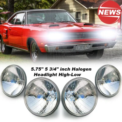 Faros halógenos de haz alto bajo 4 piezas 5,75 5-3/4 pulgadas para Dodge Charger Monaco Foto 1 de 4