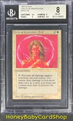MTG Limited Edition Alpha 1993 Circle of Protection: Red BGS 8.0Q++ NM 93/94 - Image 1 of 4