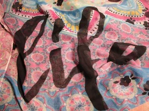 Women Scarf Multicolor Floral Satin Stripe 100% Polyester - Picture 1 of 4