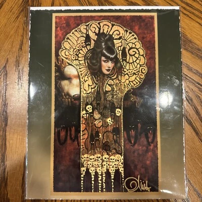Firmado Olivia De Berardinis - Danse Macabre Pinup Art Playboy Con Certificado de Autenticidad 8x10 Foto 1 de 4