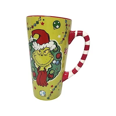 The Grinch Tall Ceramic Latte Mug Fun Novelty Coffee Cup for Hot Chocolate