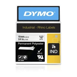 DymoRhino 18484 Blk on Wht 19mm Tape - Picture 1 of 1