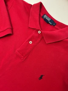 Polo Ralph Lauren Para Hombre L Hecho en EE. UU. 100% Algodón Rojo Polo - Imagen 1 de 6