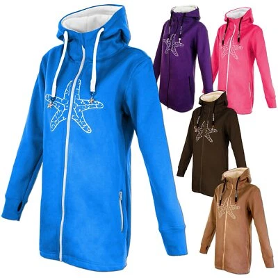 SEESTERN Damen Lange Kapuzen Sweat Shirt Jacke Pullover Zip Hoody Sweater S-3XL - Bild 1 von 4