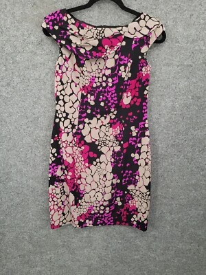 Vestido de seda David Meister para mujer 2 cambios forrado manga corta multicolor floral Foto 1 de 4