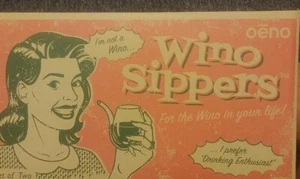 Oeno Wino Sippers Sipping Straw Wine Glasses set of 2 - NEW IN BOX - Picture 1 of 7