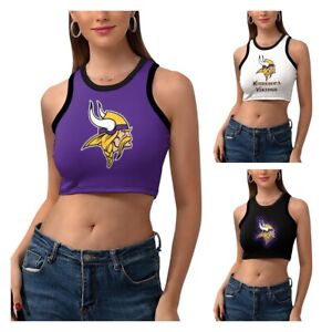 Minnesota Vikings Women's Crop Tops Crop Tank Sleeveless T-Shirt Women's Vest