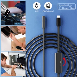 1/2/5M Snake Endoscope Borescope Inspection Camera for Android iPhone 17/16 IOS - Picture 1 of 23