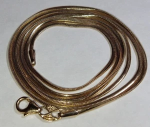 Solid 14k gold Italian oval snake chain ? necklace 7.27 grams - 24.33" - Picture 1 of 15