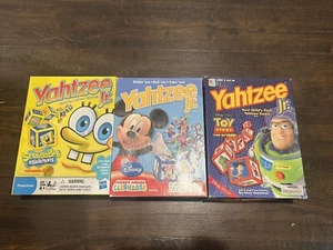 THREE Yahtzee Jr  Kids Games: SpongeBob, Toy Story, Mickey Mouse Clubhouse - Picture 1 of 7
