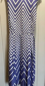 F&F Limited Edition Kleid 100% Baumwolle komplett gefüttert. Blau-weiße Streifen Größe 16 - Bild 1 von 5