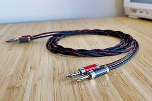 MPS 6N UP-OCC Copper Speaker Cable Rhodium Plated Tellurium Banana Plugs pair - Picture 1 of 12