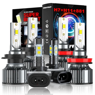 Para Kia Sorento 2017-2018 6x H7 H11 881 Faro LED + Kit de bombillas combinadas de luces antiniebla Foto 1 de 4