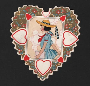 OPC Vintage herzförmige gestanzt geprägt 4,5" Valentinstag 31285 - Bild 1 von 3