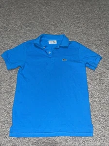 VTG Lacoste Blue Size 10 Kids Boys Preppy Polo Golf Tennis Summer 1980s Shirt C1 - Picture 1 of 4