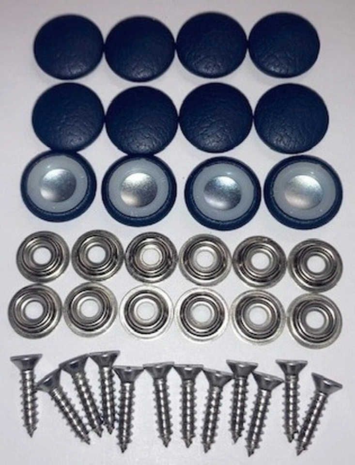12 Dura Snap Upholstery Buttons Navy Blue Choice Of Size And Screws - Image 1 of 1