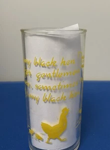 HICKETY PICKETY, MY BLACK HEN VINTAGE COLLECTIBLE GLASS YELLOW 4 1/2”Hazel Atlas - Picture 1 of 4