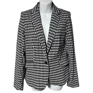 Chaqueta Blazer Madison d’Amelie Paris Negra Blanca Seersucker Gingham Cuadros M - Imagen 1 de 11