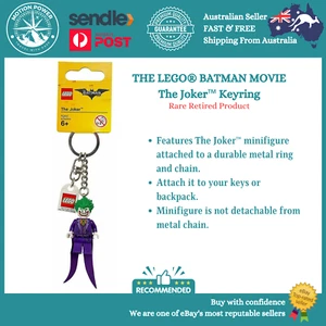LEGO THE JOKER KEYRING 853633 KEYCHAIN KEY RING 'THE BATMAN MOVIE' RARE RETIRED - Picture 1 of 3