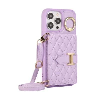 Wallet Crossbody Phone Case Cover with Card Holder for iphone 16 15 14 PRO MAX - Image 1 of 4