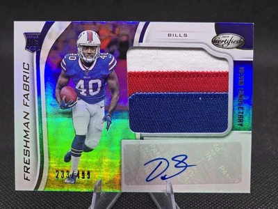 2019 Certified - (RC) Devin Singletary RPA /499 3 Color Patch RC MEM AU Bills - Image 1 of 2