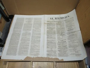 ILE MAURICE rare ancien journal LE MAURICIEN N°2639 du 10 octobre 1851 - Bild 1 von 2