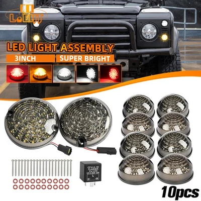 10pcs Complete LED Light Upgrade Kit Lamp For Land Rover Defender 1990-2015 2016 - Image 1 of 4