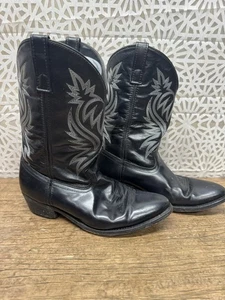 Laredo London 4210 Men's US 11EW Black Leather Embroidered Western Cowboy Boot - Picture 1 of 6