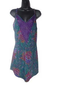 Vintage Victoria's Secret Purple Strappy Lace Nightgown Women L Y2K Retro - Picture 1 of 5