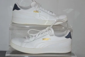 Zapatillas deportivas PUMA Unisex Smash V2 L Low-top blanco marino dorado talla 7 Reino Unido - Imagen 1 de 8
