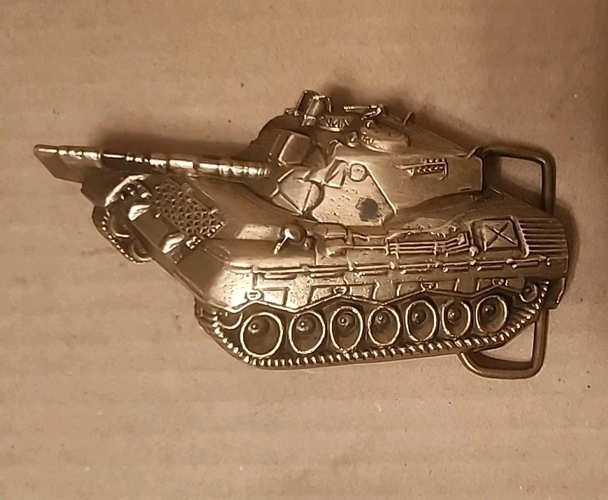 Vintage Brass M60 Military Tank Belt Buckle Baron Works 1978 #6070 - Image 1 of 4