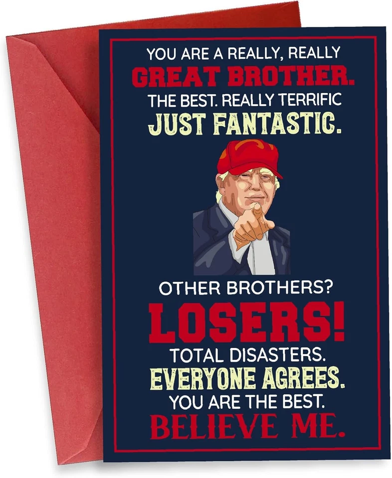 Divertidas Tarjetas Regalos para Hermano en Navidad, Cumpleaños, Día del Padre, Humor Hermano  Foto 1 de 4