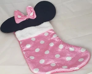 Disney Ruz Minnie Schleife und Ohren rosa mit weißen Tupfen Weihnachtsstrumpf gebraucht - Bild 1 von 8