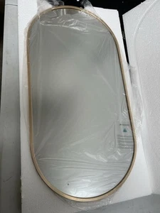 Navaris Oval Wall Mirror Wall Mounted Rustproof Aluminium 75x 38x2.5cm copper - Picture 1 of 1