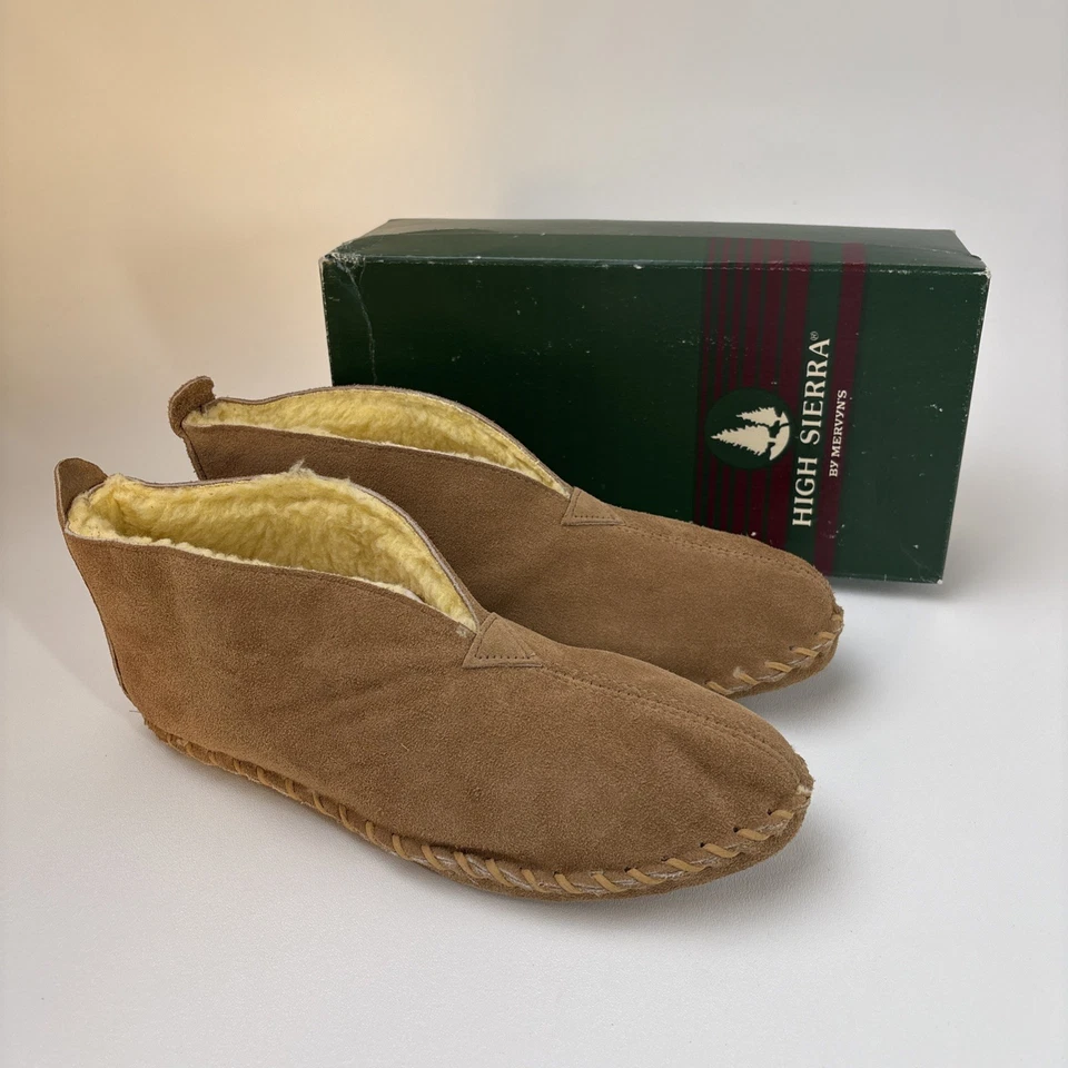 Мужские замшевые тапочки-ботинки из овчины High Sierra от Mervyn's 11 М желтовато-коричневые - Изображение 1 из 4