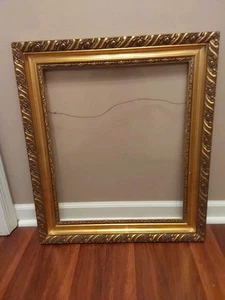 Antique 19C Style Ornate Gold Wood Picture Frame for Paintings 22" X 18" - Picture 1 of 10