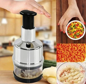 Manual Hand Press Garlic Onion Chopper Vegetable Food Chopper Processor Dicer - Picture 1 of 5