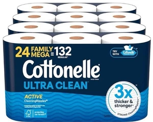 Papel higiénico Cottonelle ultra limpio con textura de ondas limpiadoras activas - Imagen 1 de 6