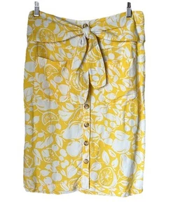 Falda lápiz Anthropologie amarillo limón con cinturón - Imagen 1 de 8