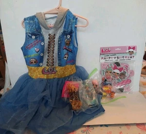 LOL Suprise! Dress Xs 4/5 & More Birthday Banner, Hershey Kisa, Milk Duds, Pez+ - Picture 1 of 13