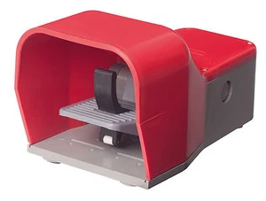 Pedale con Rosso Kunststoff-Schutzhaube Con Leva di Sicurezza JSFSRP21-01 - Picture 1 of 1